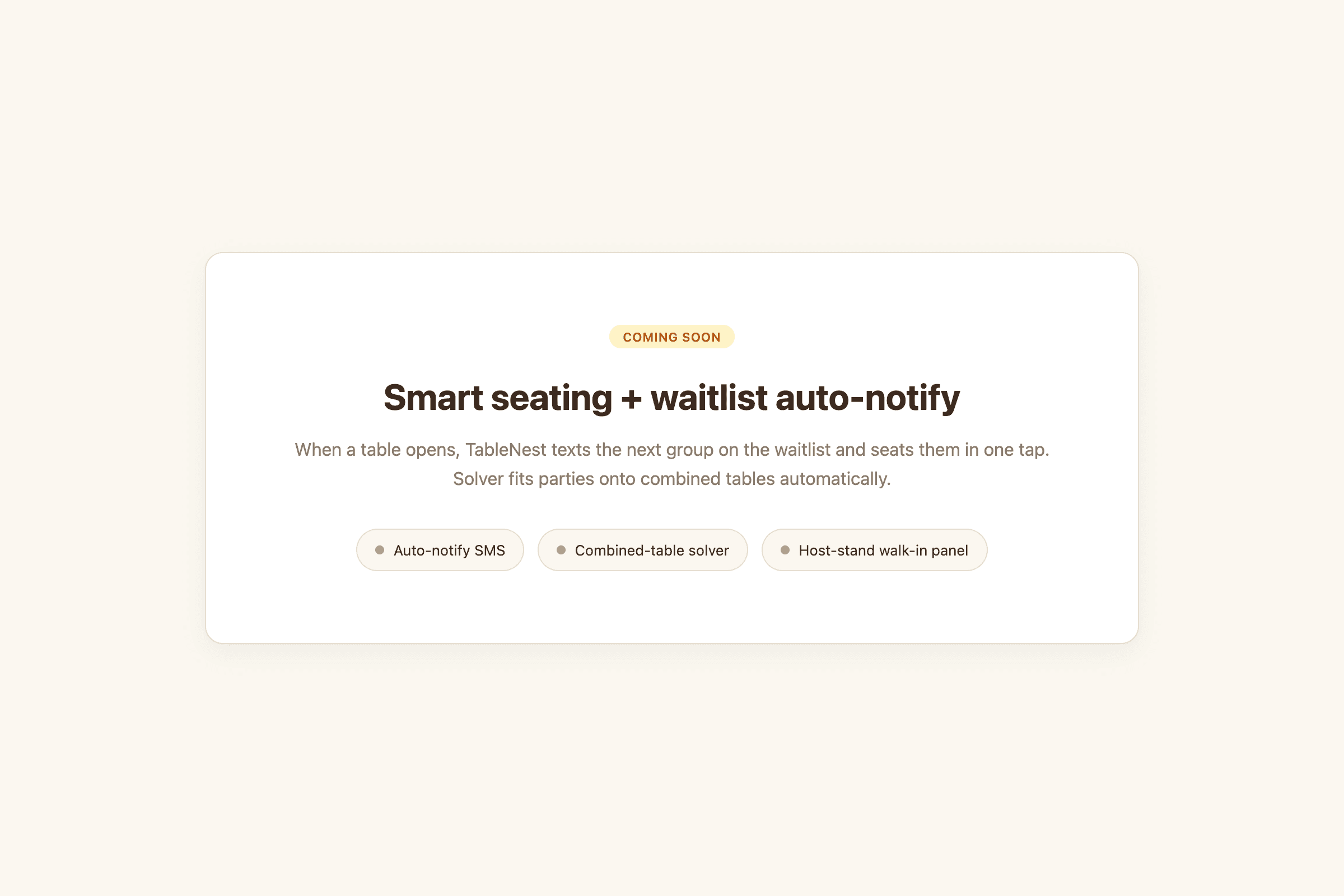 TableNest waitlist auto-notify — Pro+ feature